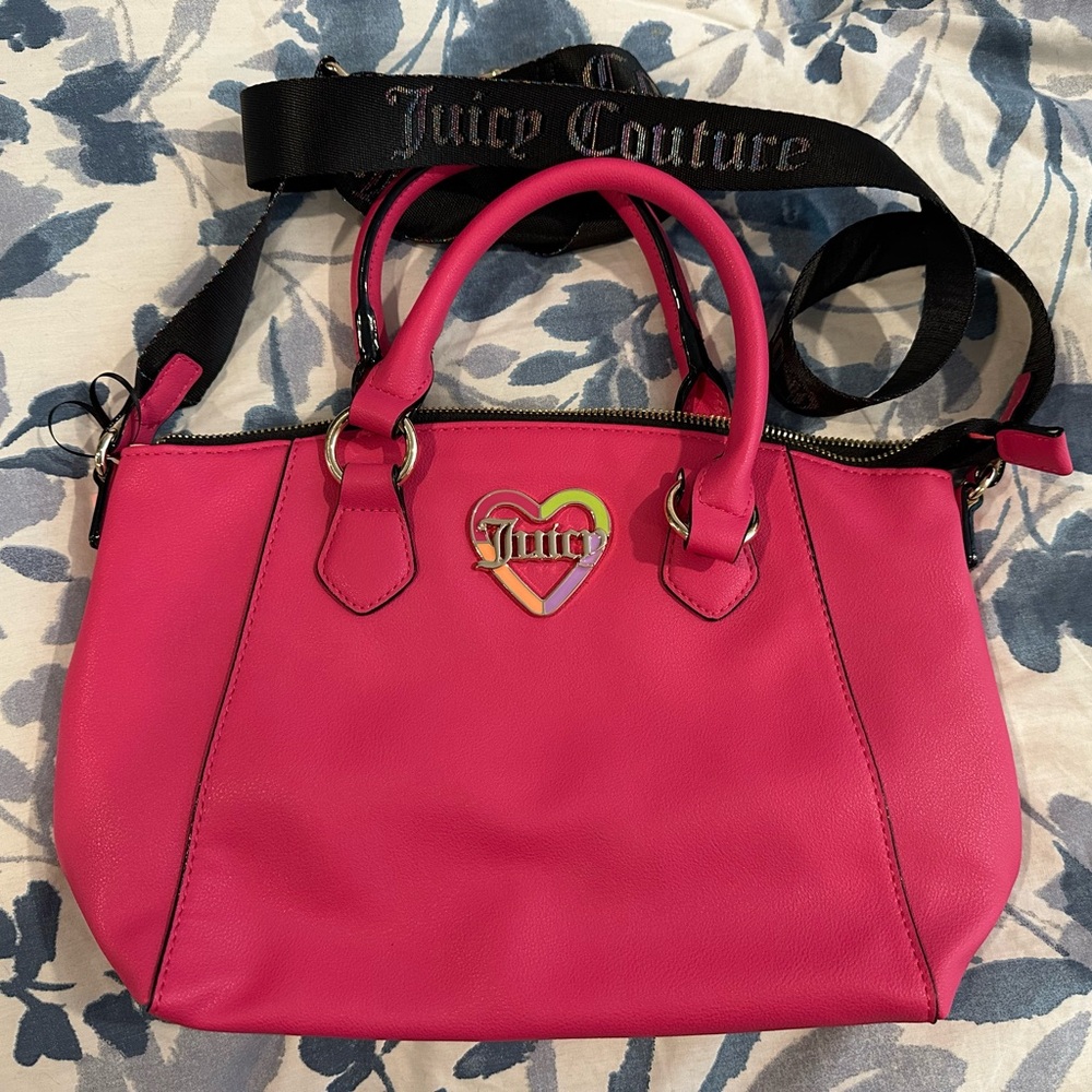 NWT Juicy Couture Pink Satchel Bag with Gold Accents